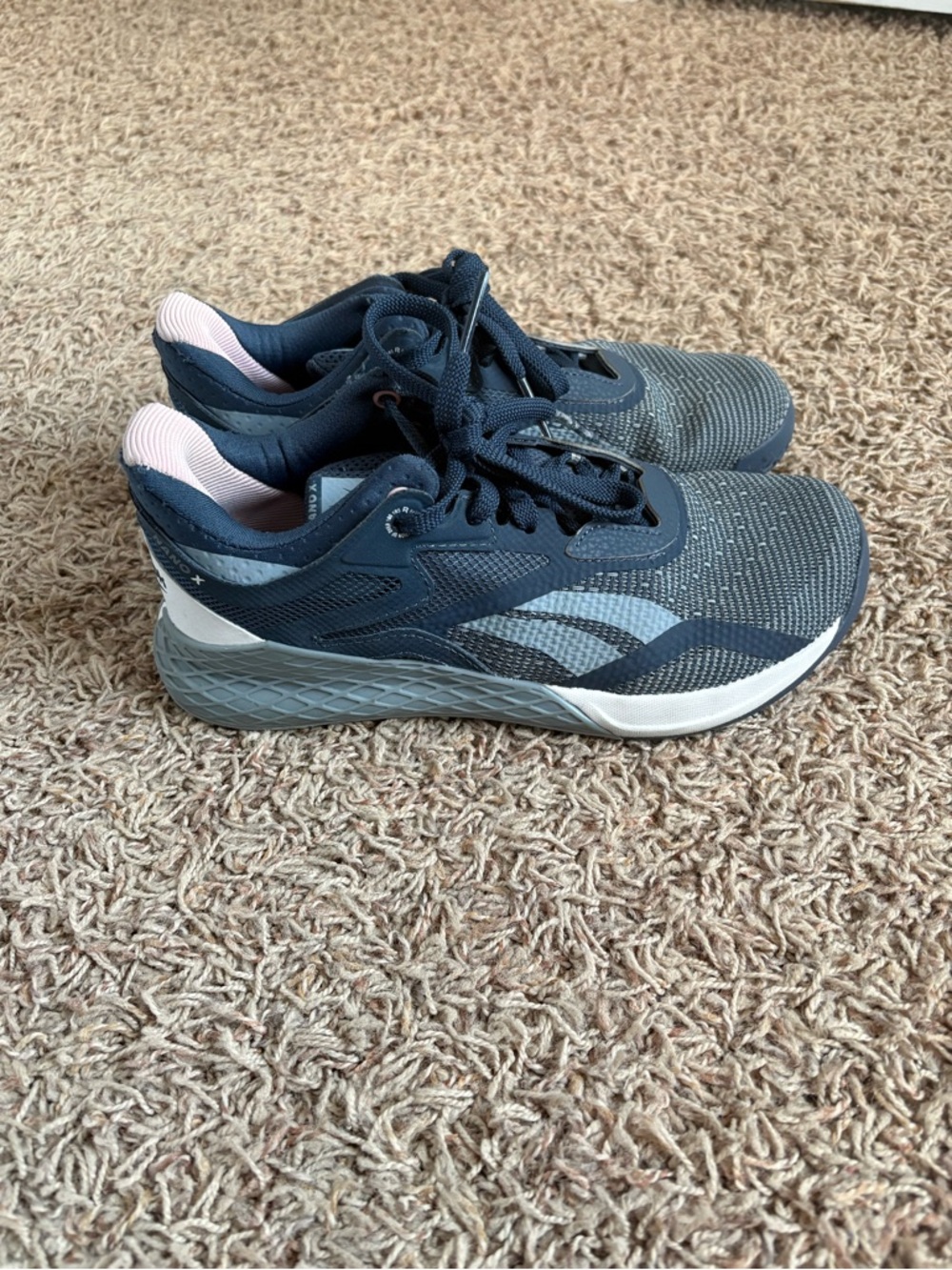 Reebok Nano X Navy and Light Pink Women's Running Sneakers